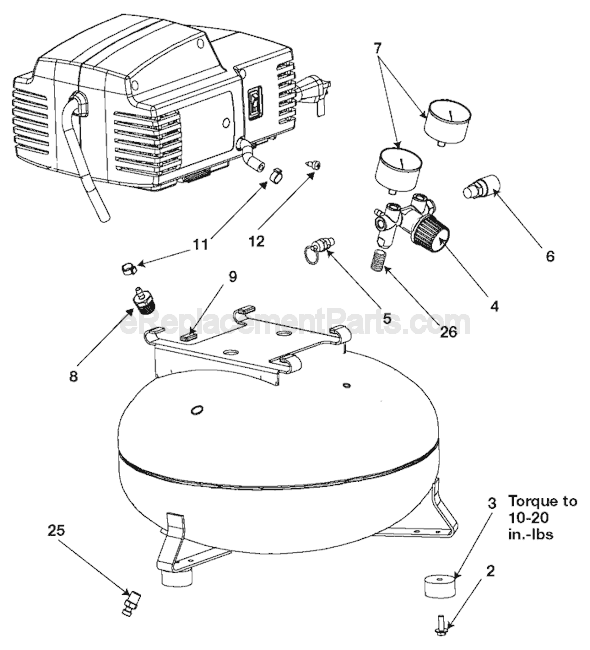Page A Diagram and Parts List for CFFN250N Type 2 Porter Cable Compressor